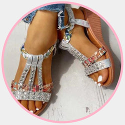 Glitter Wedge Sandals