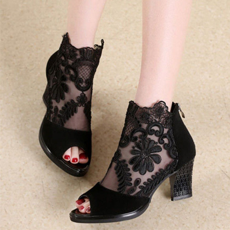 Lace Heel Shoes