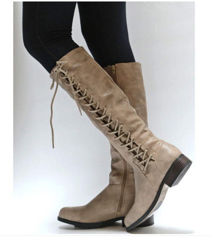 Lace Up High Boots