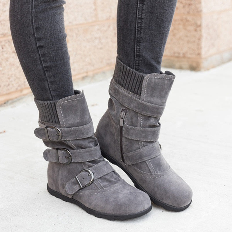 Strap Buckle Boots