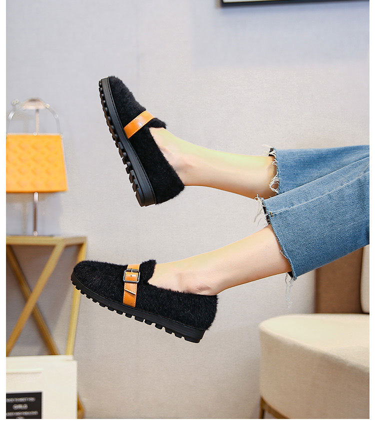 Fluffy Buckle Shoes