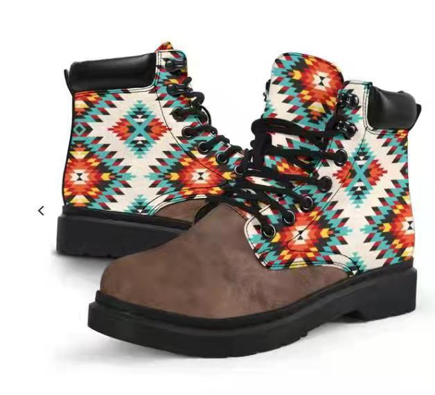 Patterned High Top Boots