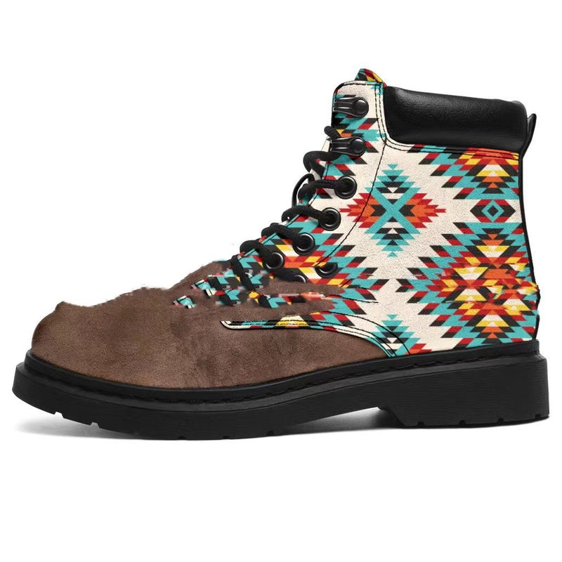 Patterned High Top Boots