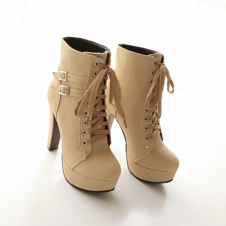 High Heel Laced Boots