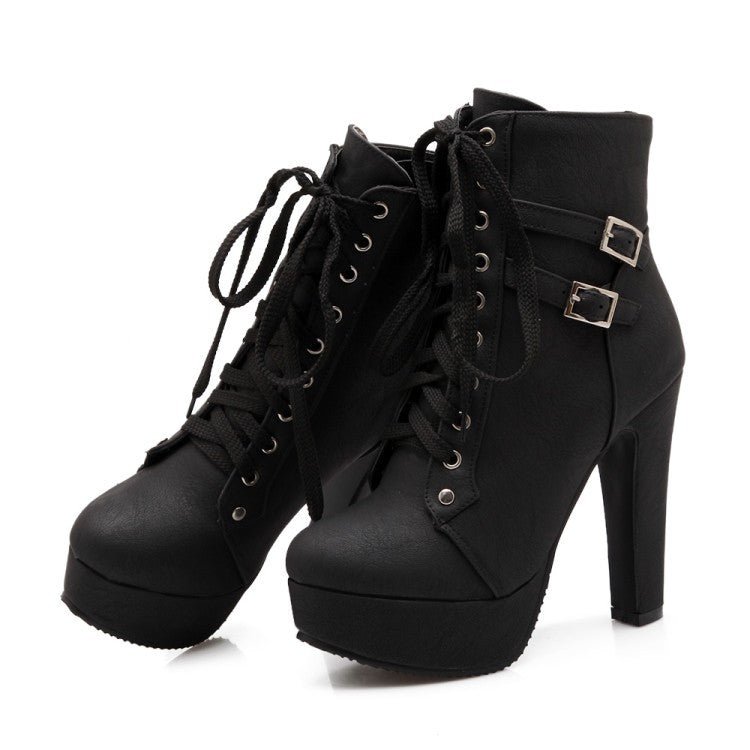 High Heel Laced Boots