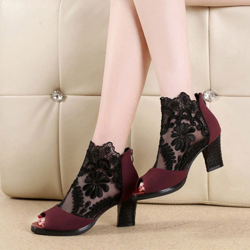 Lace Heel Shoes