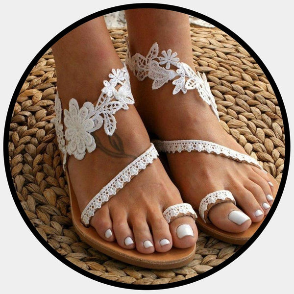Flat Flower Sandals